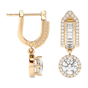  Riviera Dreams Baguette & Round Diamond Drop Huggies