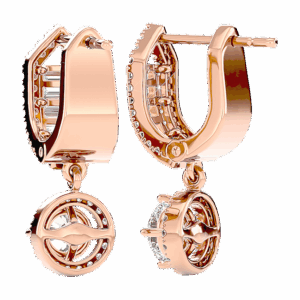  Riviera Dreams Baguette & Round Diamond Drop Huggies