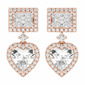  Royal Heartbeat Vintage Diamond Earrings