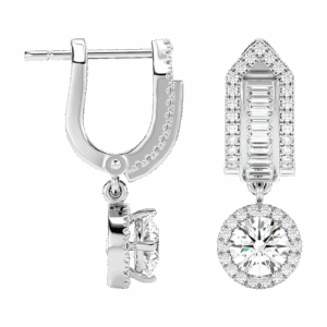  Riviera Dreams Baguette & Round Diamond Drop Huggies