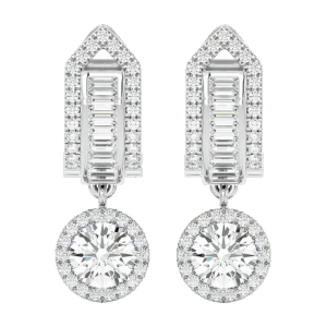  Riviera Dreams Baguette & Round Diamond Drop Huggies