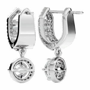  Riviera Dreams Baguette & Round Diamond Drop Huggies