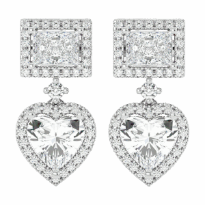  Royal Heartbeat Vintage Diamond Earrings