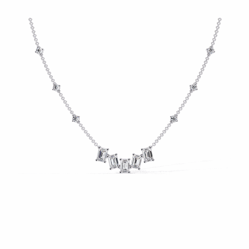 Baguette Cluster Necklace
